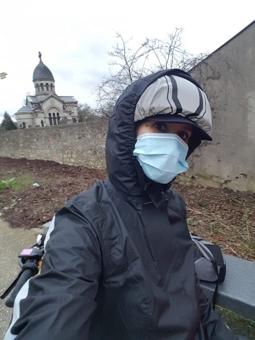 tenue vélo pluie masque Covid