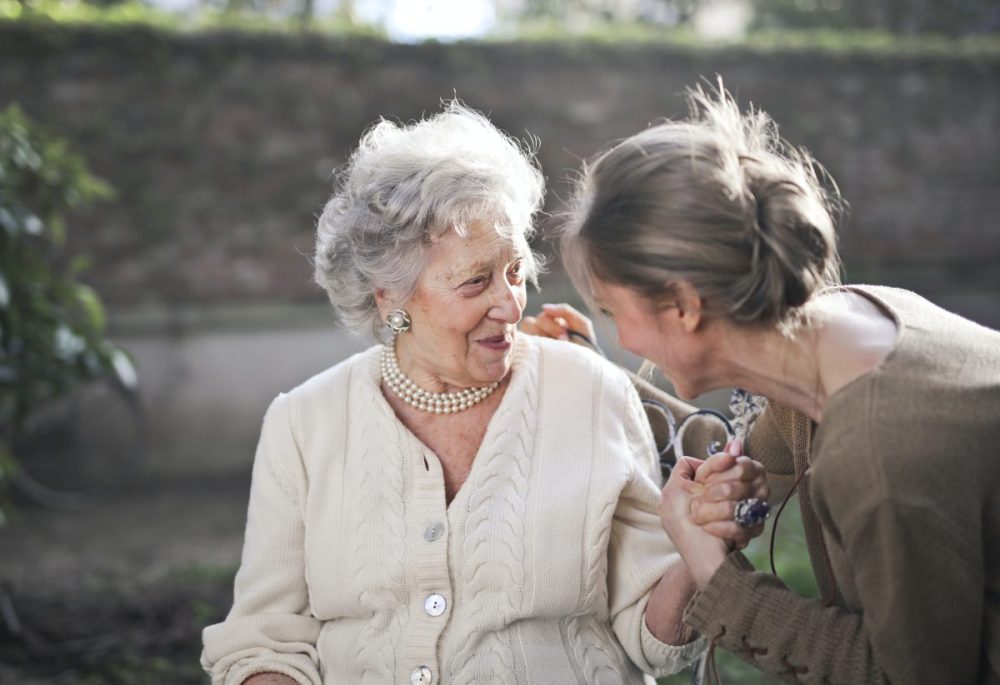 famille, ensemble, deux femmes