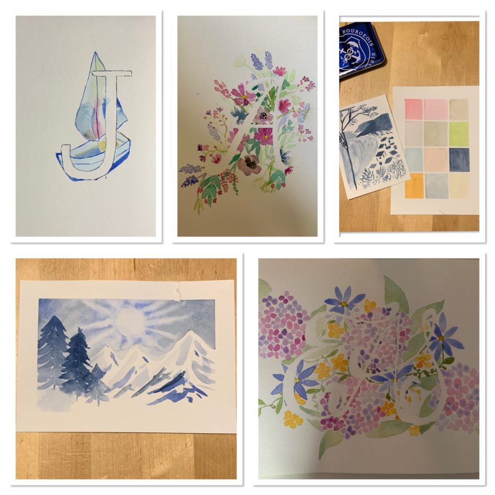 aquarelles réalisée depuis cet été